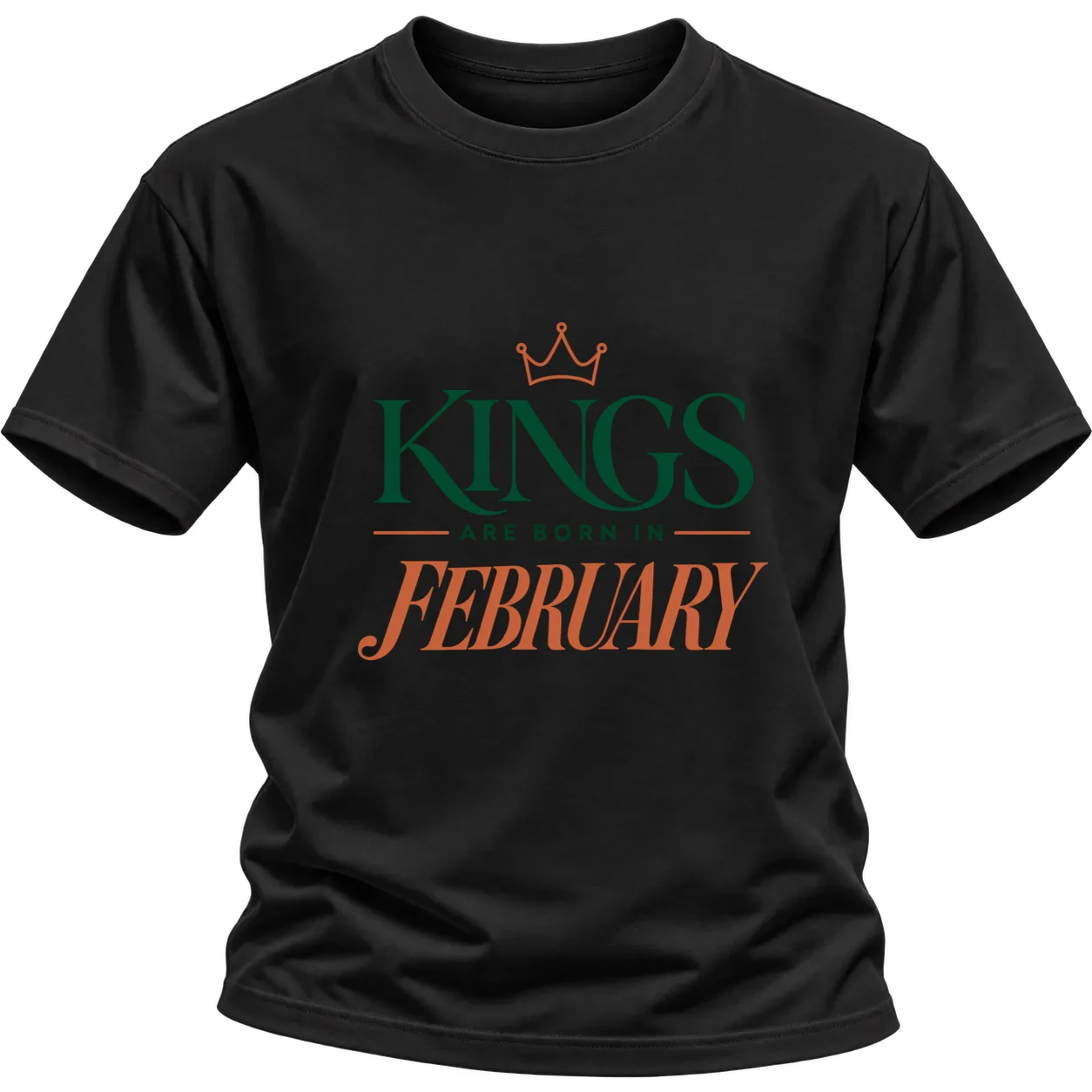 DA KINGS ARE BORN IN FEBRUARY върху Тениска — Черно