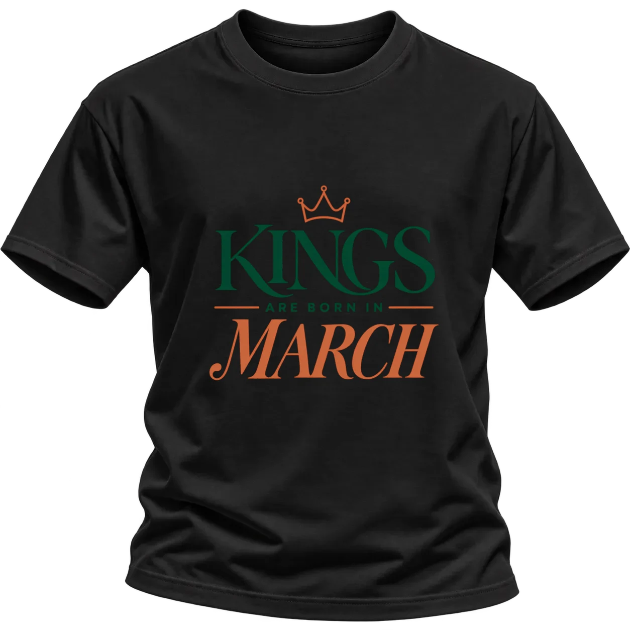 DA KINGS ARE BORN IN MARCH върху Тениска — Черно