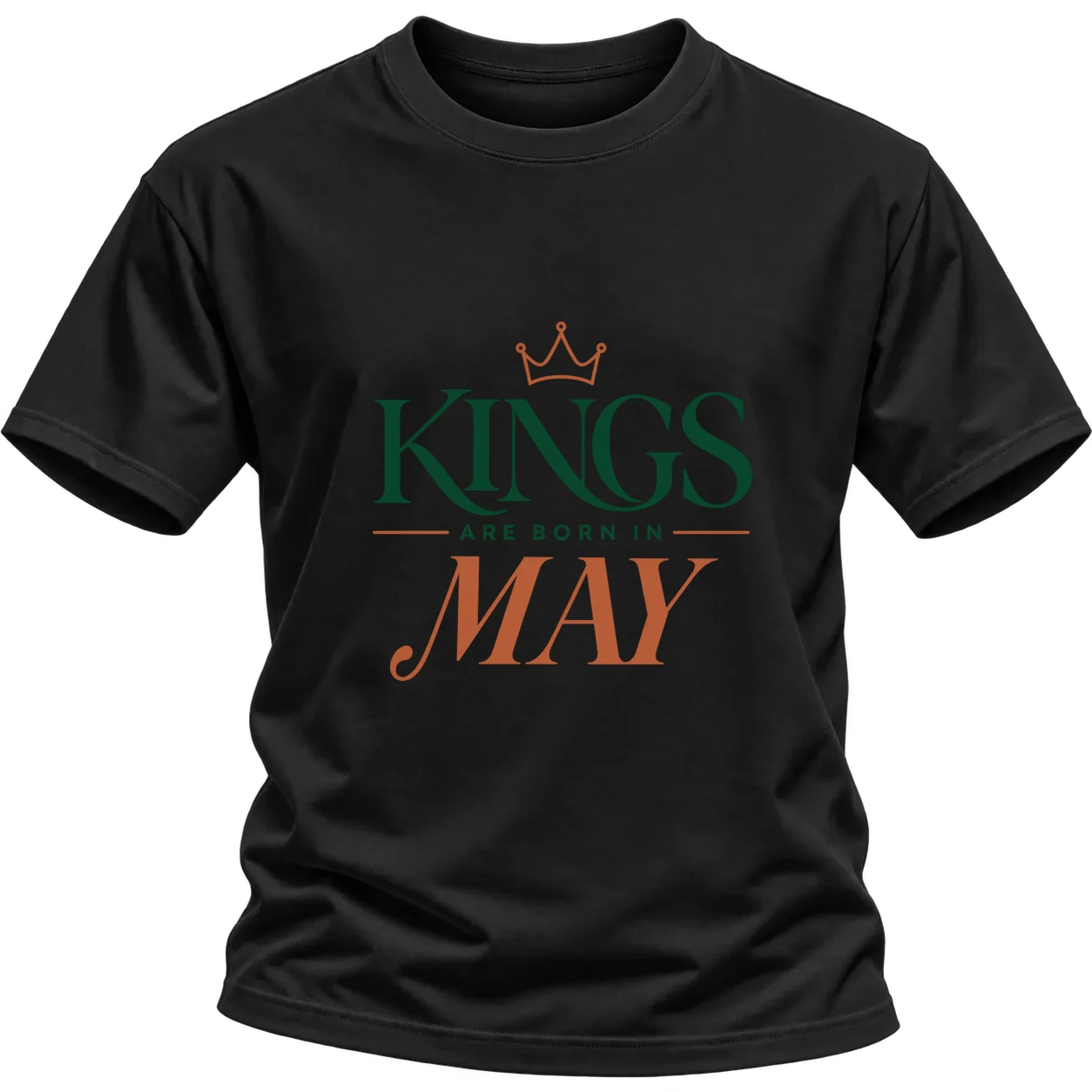 DA KINGS ARE BORN IN MAY върху Тениска — Черно