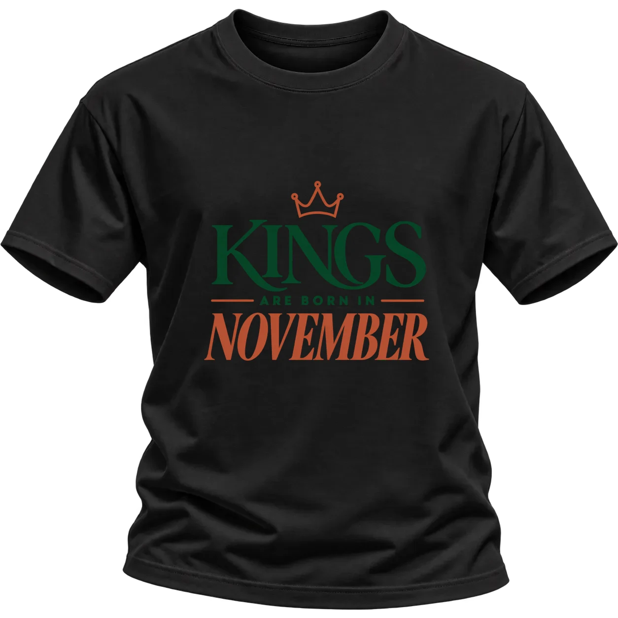 DA KINGS ARE BORN IN NOVEMBER върху Тениска — Черно