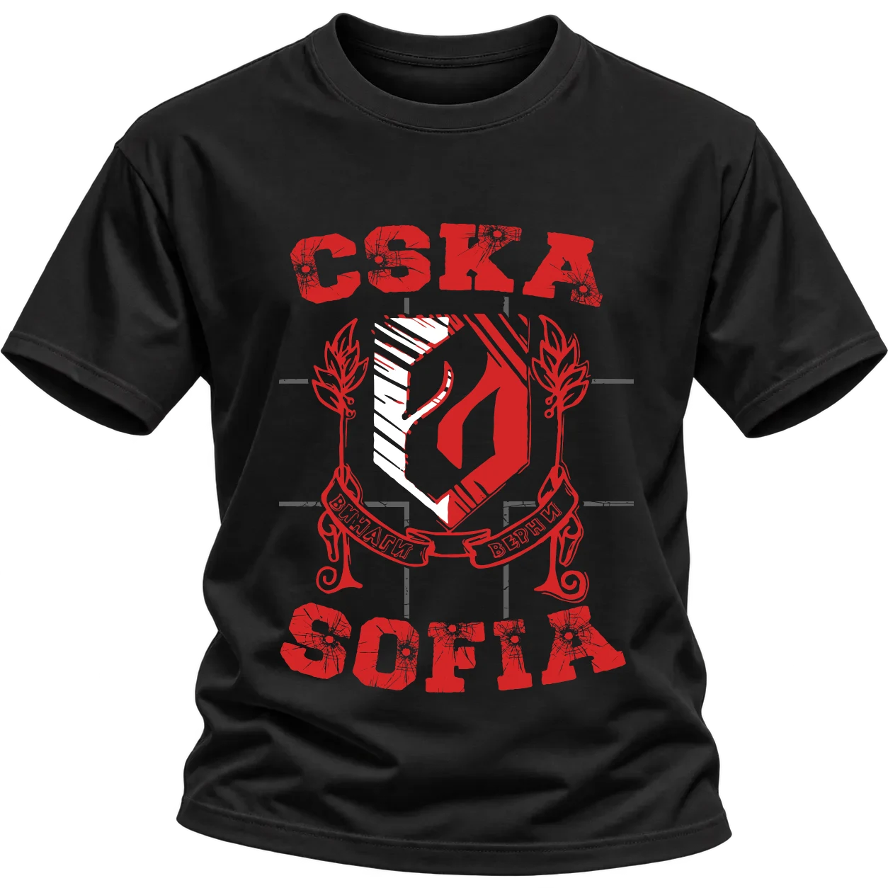 ЦСКА София върху Тениска — Черно