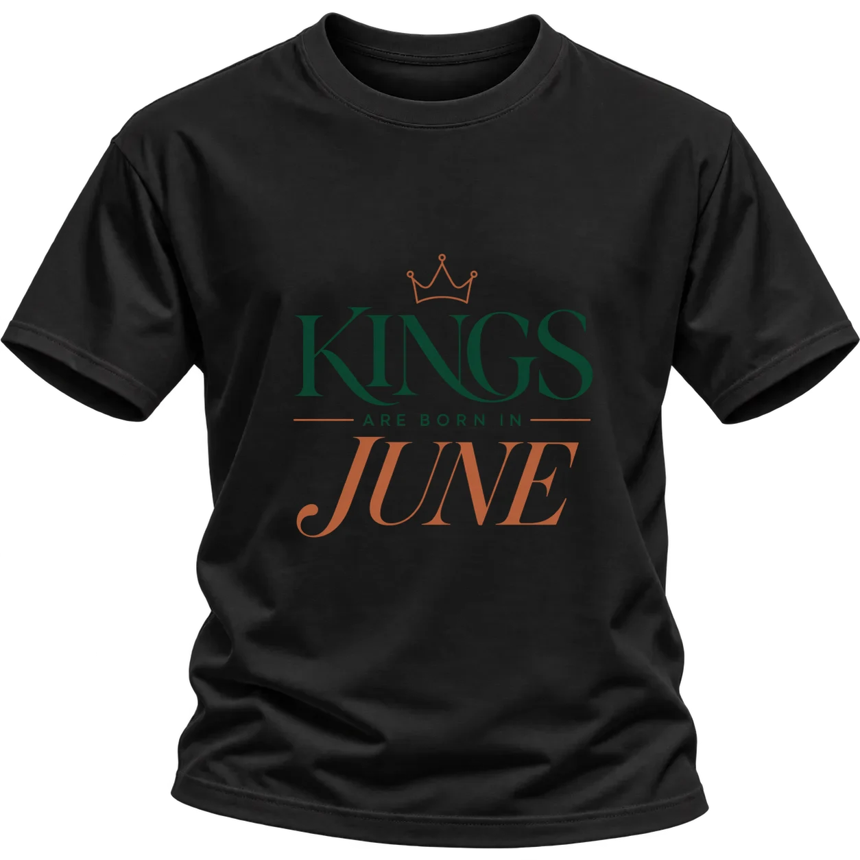 THE KINGS ARE BORN IN JUNE върху Тениска — Черно